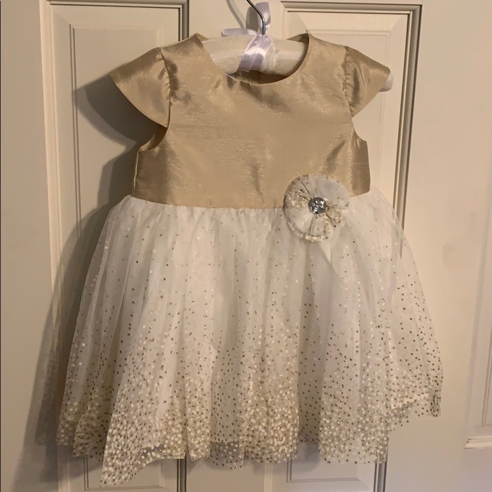 Gold and White Special Occasion Dress